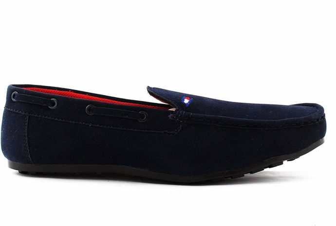 leather loafer for men blue colour