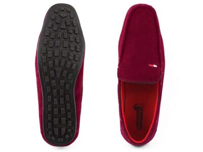 Red Loafers For Men suede leather