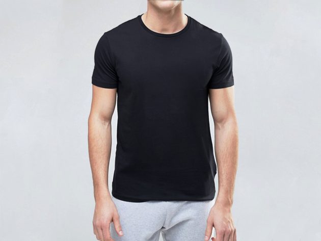 Black Pure Cotton T-shirt | Round Neck | Bio-Washed | Half-Sleeve