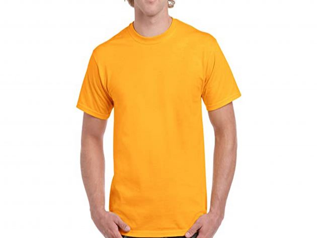 Plain Yellow Cotton T-Shirt for men | Round Neck | Regualar Fit