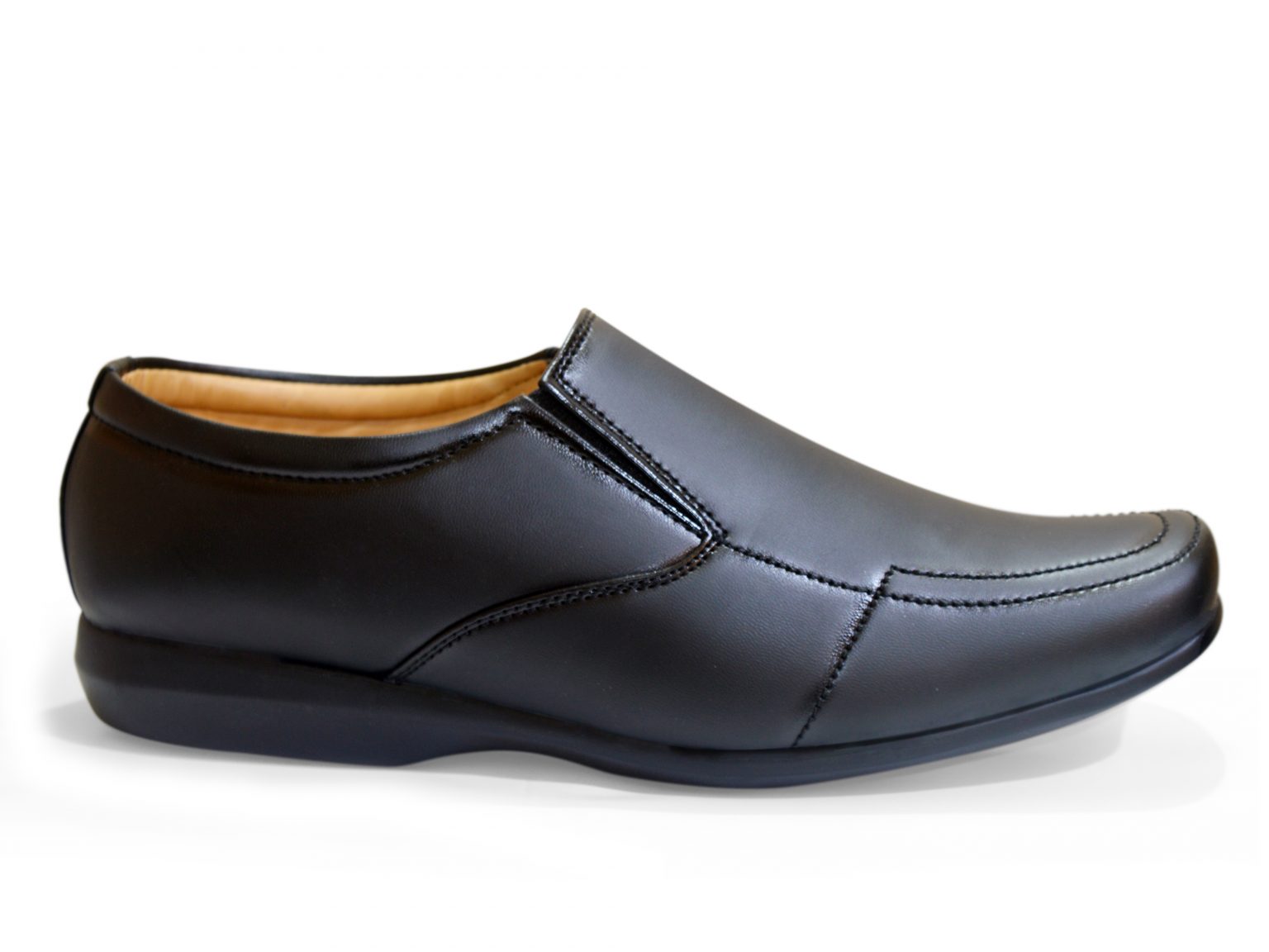 Formal Black Shoes For Men | Without Lace | Flat Sole