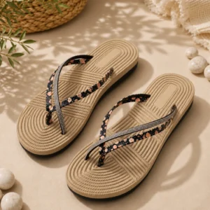Feetway Soft Slipper Black Diamond Patti Designer And Stylish
